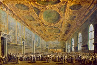 Der Doge von Venedig dankt dem Rat, nach 1775 von Francesco Guardi